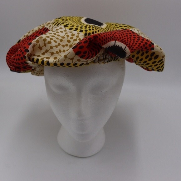 Vintage Slouchy Funky Retro Print Beret Hat - Picture 6 of 8